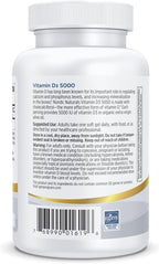 Nordic Naturals Pro Vitamin D3 5000, Orange - 120 Mini Soft Gels - 5000 IU Vitamin D3 - Supports Healthy Bones, Mood & Immune System Function - Non-GMO - 120 Servings