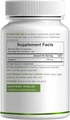 Apigenin, 100mg Per Serving, 240 Capsules – Raw Plant Extract from Chamomile Flower – Active Bioflavonoids & Antioxidants – Sleep & Relaxation Supplement – Non-GMO