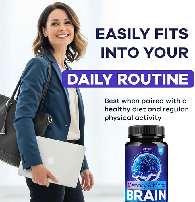 (5 Pack) Memory Mood and Brain Capsules - Official Daily Support Brain Health Supplement Pills Advanced Formula, Memory & Mood Brain & Memory Focus Reviews, 300 Capsules for 5 Months