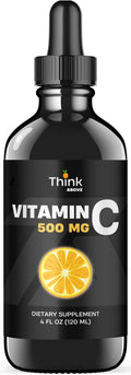 Think Above High Potency Liquid Vitamin C Drops – 500 mg Immune Support Supplement for Adults & Kids – Easy Absorption, 4 fl oz (120 ml) Vitamin C Liquid Formula