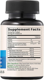DAIKEN Mini Fish Oil 1200 mg, rTG Omega 3 1000mg, 60 Softgels, High Absorption & Burpless Fish Oil for Healthy Heart, Brain and Dry Eyes Support (Pack of 2)