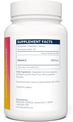 Renue By Science Vitamin C | High Strength Liposomal Supplement | 120 Capsules - 1000mg VIT C per Serving | Non-GMO & Allergen Free | Made in The USA Third-Party Tested