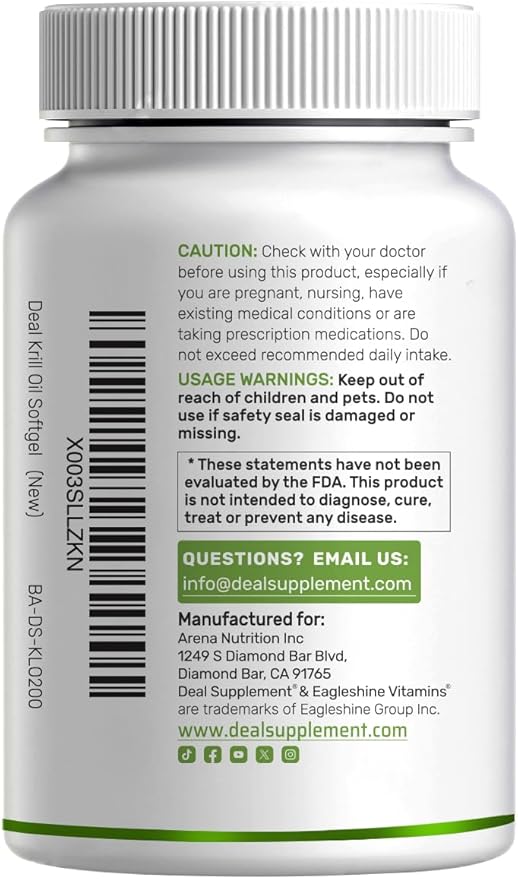 DEAL SUPPLEMENT 2 Pack Antarctic Krill Oil, 1,000mg Per Serving, 480 Softgels – Mercury Free, No Fishy Taste – Rich in Omega-3s, EPA, DHA, Astaxanthin, & Phospholipids – Non-GMO, No Gluten