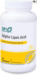 Klaire Labs SFI Health Alpha-Lipoic Acid 500mg - ALA Supplement - Antioxidant, Cardiovascular, Liver & Detox Support - Soy-Free, Yeast-Free, Hypoallergenic (90 Capsules)