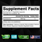 Vitabod Benfotiamine 600mg – 180 Vegetarian Capsules – Fat-Soluble Vitamin B1 Supplement