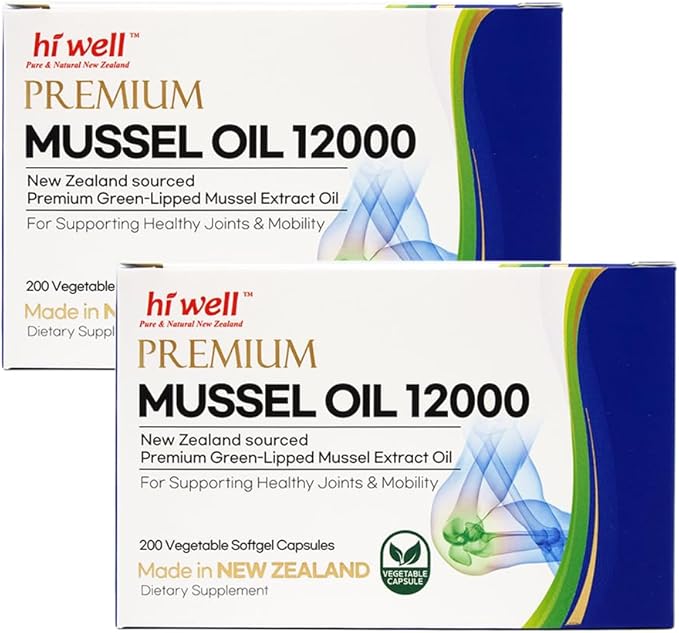 Hi Well Premium New Zealand Green-Lipped Mussel Oil //200 Softgel Capsules//Sourced from Pristine New Zealand Waters(2)
