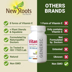 NEW ROOTS HERBAL Vitamin E 400 IU Capsules | Vitamin E8 Supplement (120 Softgels) with All 8 Types of Vitamin E | 4 Tocopherols & 4 Tocotrienols for Women & Men