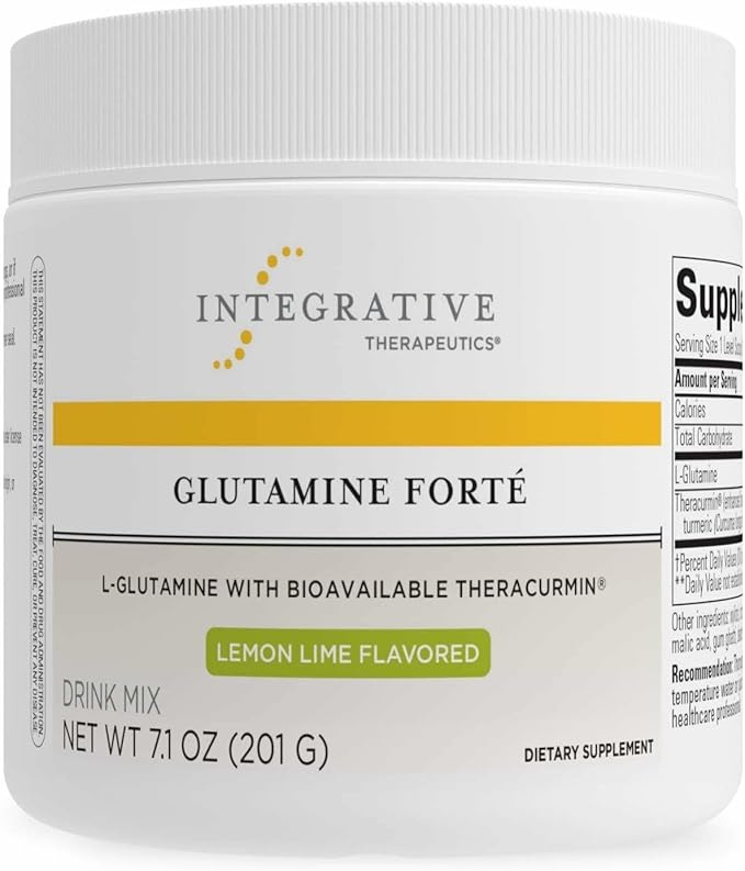 Integrative Therapeutics Glutamine Forté - Daily Health Supplement* - Gut Support Drink Mix* - Vegan, Gluten-Free & Dairy-Free - Lemon Lime Flavored - 7.1 oz (30 Servings)