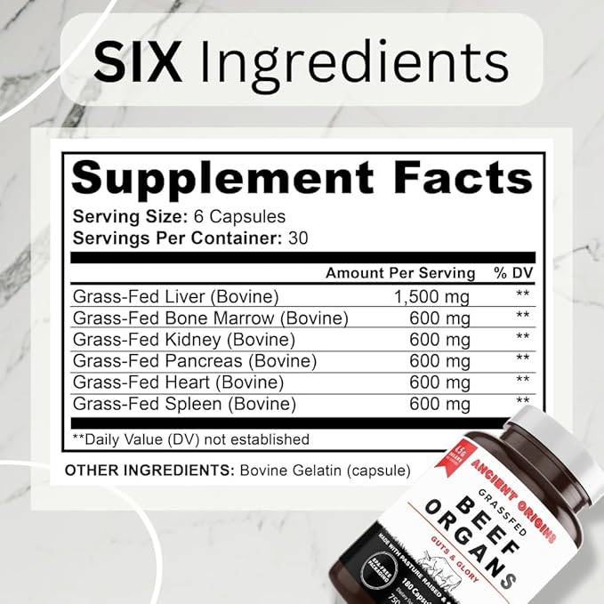 Ancient Origins Grass Fed Beef Organs and Women's Beef Organ Superfood