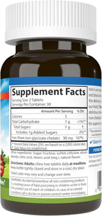 Carlson - Chewable Iron, 30 mg, Superior Absorption, Blood Health, Energy Production & Optimal Wellness, Natural Strawberry Flavor, 60 Tablets