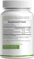 DEAL SUPPLEMENT Vitamin B2 400mg (Riboflavin) | with Magnesium Glycinate 400mg, 240 Capsules – 2 in 1 Support Healthy Nervous System, Mood, Blood & Energy Production, Non-GMO