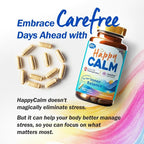 LABO Nutrition Happy Calm with KSM-66 Ashwagandha 5% Withanolides, Saffron Extract and Black Pepper Extract for Stress Relief, Energy, Quality Sleep & Relaxation, Non GMO 90 Veggie Capsules