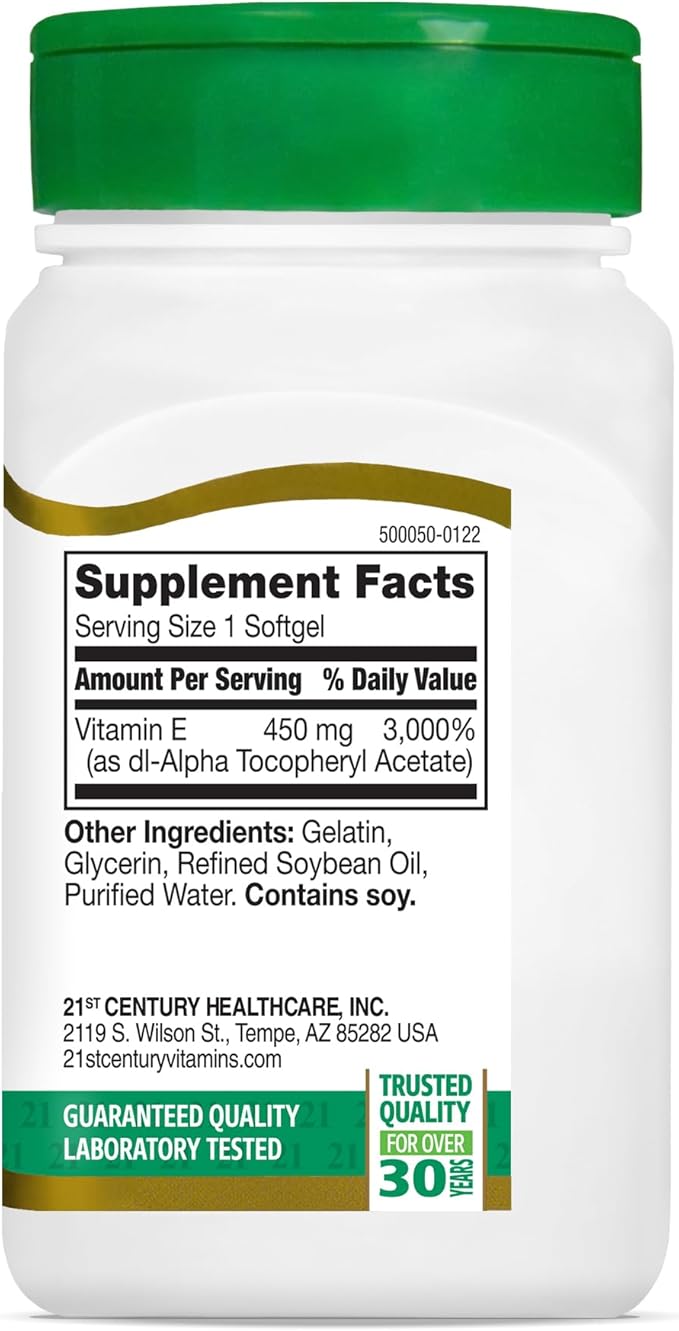 21st Century E 1000 I.U. (Dl-Alpha) Softgels, 55-Count