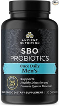 Ancient Nutrition Probiotics for Men, SBO Probiotics Men's Once Daily 30 Ct, for Healthy Digestion and Immune System Function Support, 25 Billion CFUs* Per Serving