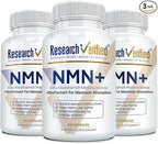 Research Verified NMN - Boost Cellular Energy, Support Healthy Aging & Vitality - 500mg Pure NMN - 60 Capsules - Pack of 3