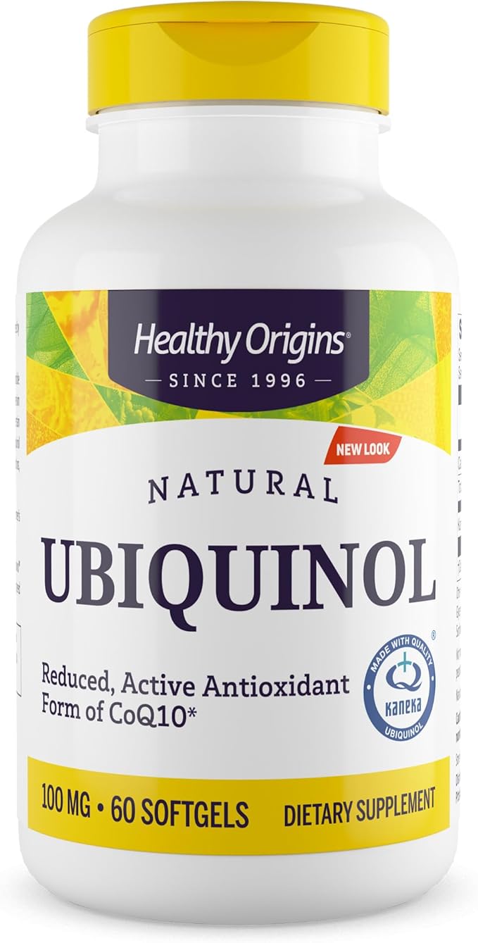 Healthy Origins Ubiquinol 100 mg (Kaneka QH, Non-GMO, Gluten Free, Heart Support, Energy Support), 60 Softgels