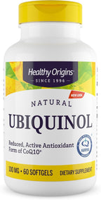 Healthy Origins Ubiquinol 100 mg (Kaneka QH, Non-GMO, Gluten Free, Heart Support, Energy Support), 60 Softgels