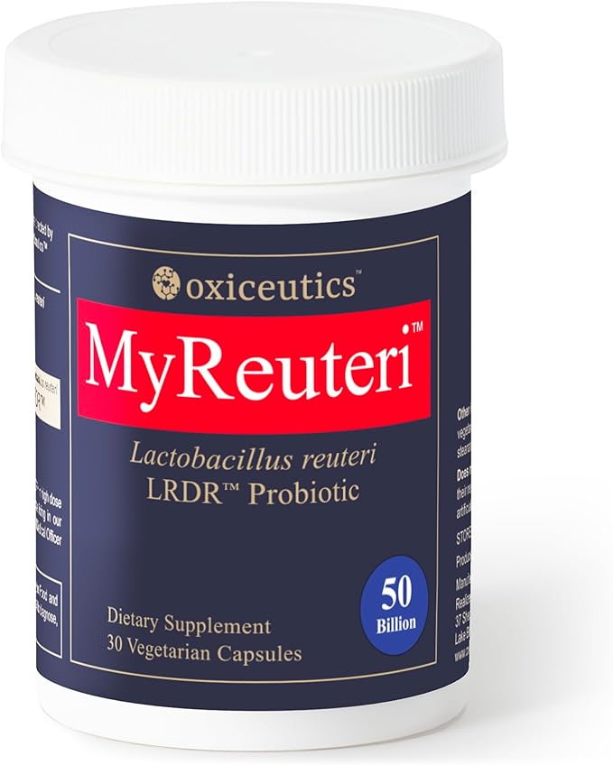 MyReuteri™ 50 Billion CFU Probiotic – Intensive-Strength L. reuteri LRDR™ + FOS Prebiotic – by Dr. William Davis – Makes Yogurt-Like Superfood – 30 Veg Capsules