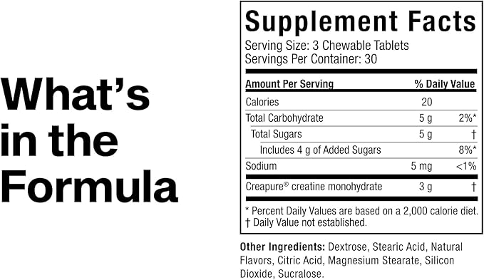 MuscleTech Creatine Chews - Creapure Monohydrate Supplement for Muscle Recovery, Muscle Builder & Energy Boost - Pre Workout Supplement for Men & Women - 90 Chewable Candies, Boogieman Punch