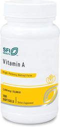 Klaire Labs SFI Health Vitamin A - High Potency 25000 IU Dose (7,500mcg RAE) from Fish Liver Oil, Preformed Retinol Form (100 Softgels)