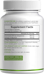 DEAL SUPPLEMENT CoQ10 300mg with Omega 3 100mg, 240 Capsules | Bioavailable Coenzyme Q10 Formula | Supports Heart, Energy & Brain Health | Antioxidant Support | Non-GMO