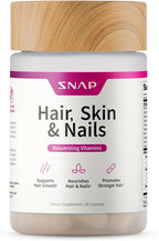 Snap Supplements Hair, Skin and Nails Vitamins, Support Hair Growth, Nourish Skin and Nails with Biotin, Collagen, Kelp, Bamboo and Other Vitamins, Radiant Skin, Strong Hair and Nails, 60 Capsules