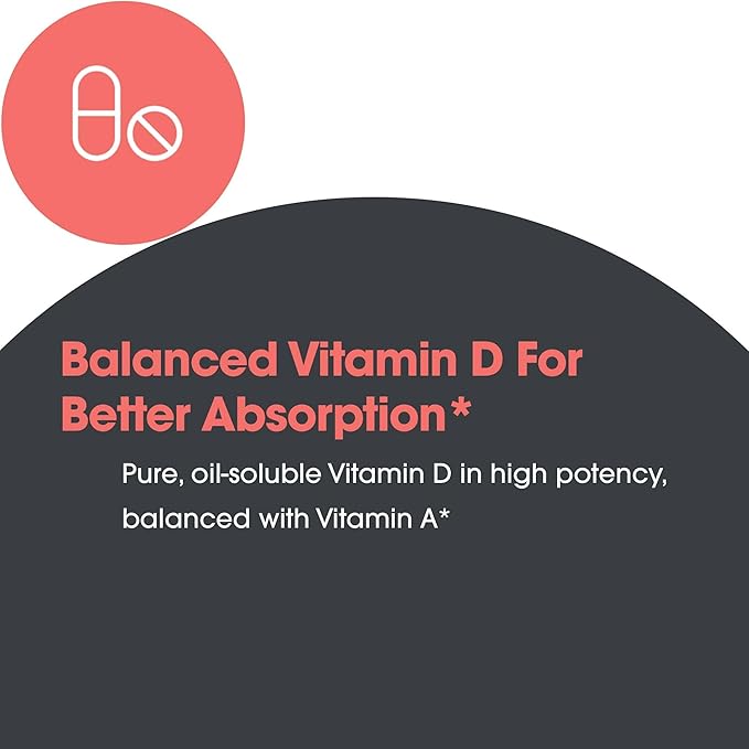 Allergy Research Group Vitamin D3 Complete 5000 - Delivers 125 mcg Vitamin D3 - with Vitamin A & K2 - Supports Bone Strength, Immune Balance & Healthy Mindset - 120 Servings - 120 Capsules