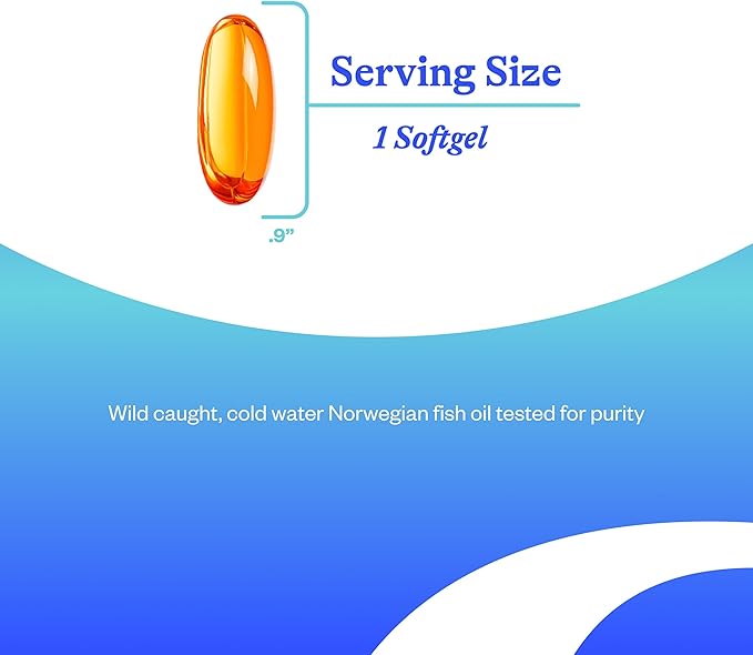 Seeking Health Fish Oil 400mg EPA / 400mg DHA Norwegian Fish Oil Tested for Purity. 60 Softgels