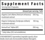 Real Mushrooms Lion’s Mane Focus Capsules (90 Count) – Organic Lions Mane Fruiting Body Extracts with 200mg Alpha GPC Choline for Mental Clarity & Daily Cognitive Function