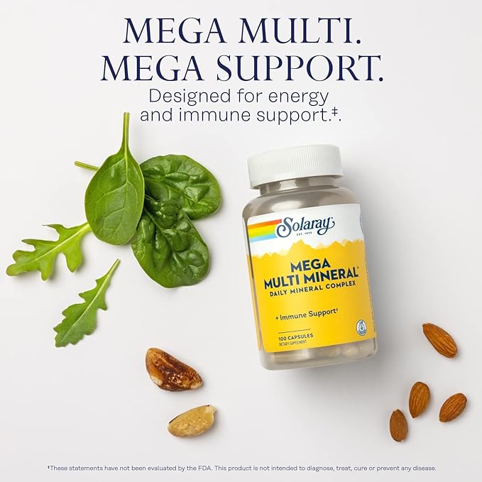 Solaray Mega Multi Mineral 25 Servings, 100 Capsules