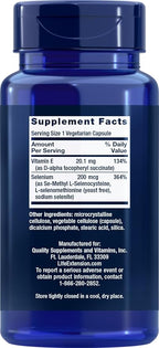Life Extension Super Selenium Complex 200 mcg & Vitamin E, 100 Veg Caps (Pack of 2)
