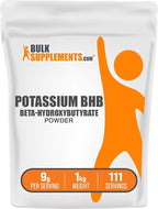 BulkSupplements.com Potassium BHB Powder - Beta-Hydroxybutyrate Powder, Unflavored Potassium BHB Supplement - Vegan & Gluten Free, 9g per Serving, 1kg (2.2 lbs) (Pack of 1)