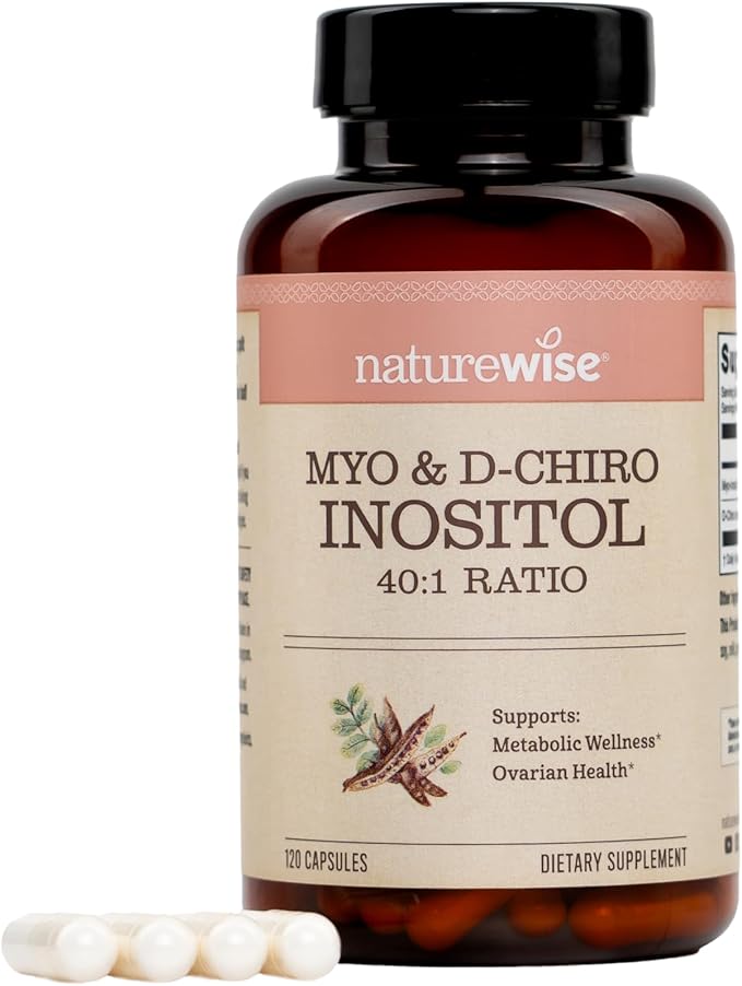 NatureWise Myo-Inositol & D-Chiro Inositol Supplement for Women - Fertility Supplements for Women - Ideal 40:1 Ratio - Myo Inositol 2000mg - Non-GMO, Vegan, USA Manufactured - [30-Day Supply]