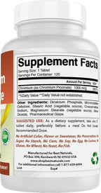 Best Naturals Chromium Picolinate 1000 mcg 120 Tablets (Pack of 2)
