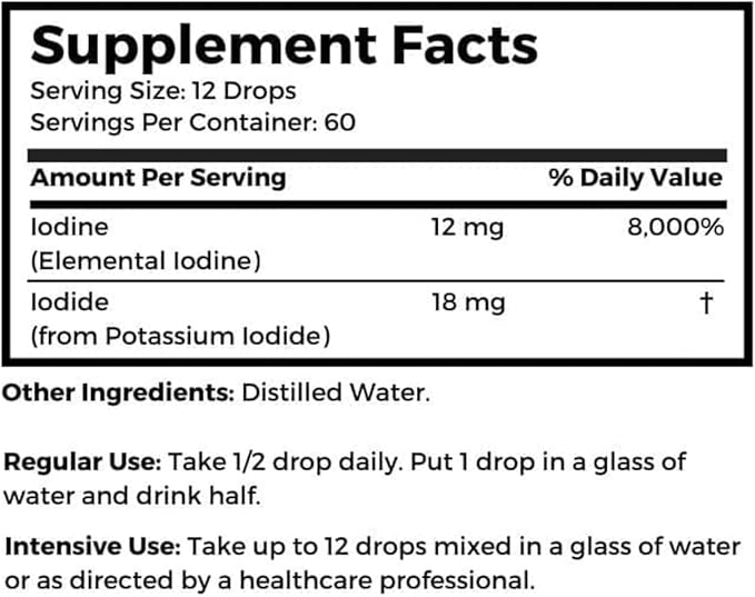 Stomach Saver from Dr. Clark Store, Contains Lugol’s Iodine 2% Granular Iodine - 1 fl. Oz with a Dropper and Cone Cap for Traveling