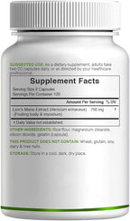 Lions Mane Mushroom Supplement, 240* Capsules – Active Fruiting Body & Mycelium Extract – Natural Brain Nootropic & Immune System Booster – Non-GMO