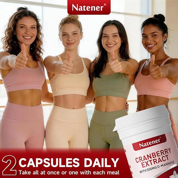600mg Cranberry Supplement with 500mg D-Mannose, Support Normal Urinary Tract Health for Women*, Help Cleanse and Protect the Urinary Tract*, Maintain Intimate Microbial Ecological Balance*