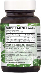 Natural Nutra GTF Chromium Polynicotinate with ChromeMate, Supports Body Metabolism, Support Heart Health, Maintain Body Fat Level, Improve Digestion, Cardiovascular Health, 200 mcg, 120 Vegan Tablets