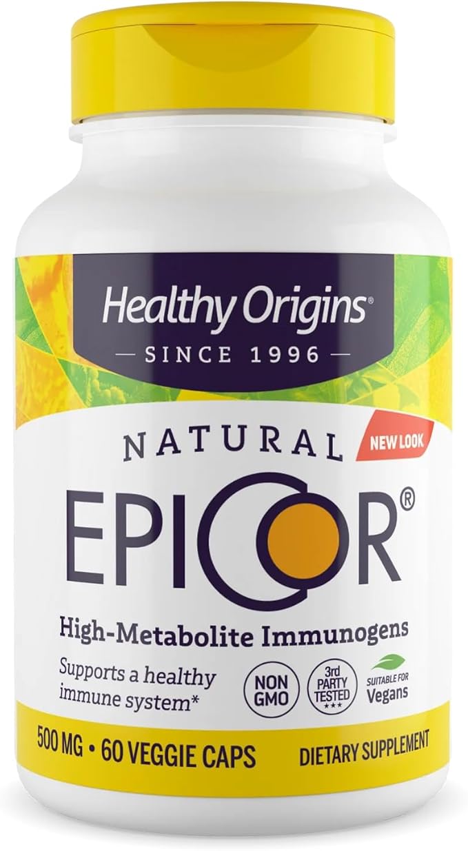 Healthy Origins EpiCor 500 mg, 60 Veggie Capsules - Featuring Clinically Studied Dried Yeast Fermentate - Supports Immune Function, Seasonal Wellness & Healthy Respiratory Health - 2 Month Supply