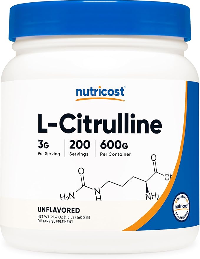 Nutricost Pure L-Citrulline (Base) Powder (600 Grams)