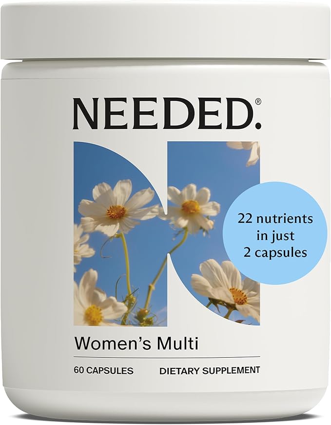 Needed. Multivitamin for Women with 22 Vitamins, Minerals and Antioxidants - Daily Womens Multivitamin - Vitamin B12, B6, D3 4000IU, Choline, Biotin, Magnesium, Folate and More (60 Count)