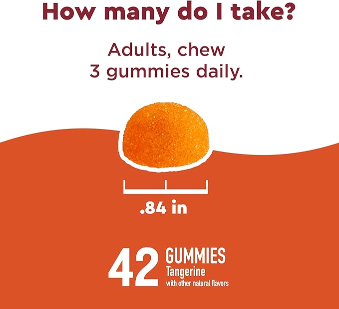 Nature Made Wellblends ImmuneMAX Gummies,Vitamin C,Zinc,and Vitamin D3,Immune Support Supplement,42 Tangerine Flavor Gummies,(Pack of 2)