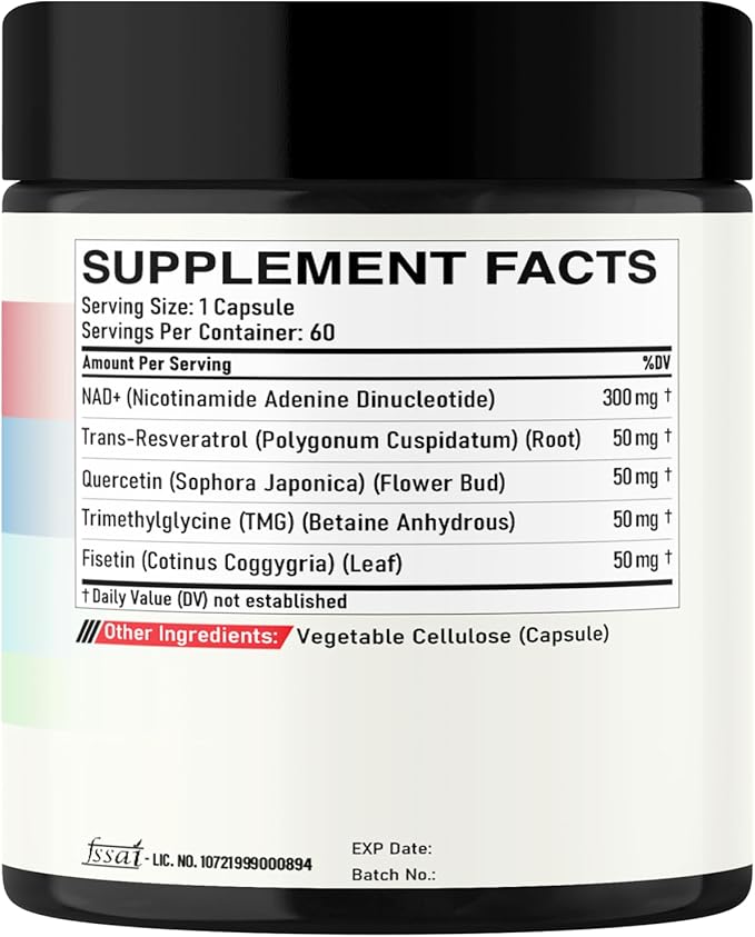 DEDICAD Support Formula 500mg – with Fisetin, Trimethylglycine (TMG), Resveratrol & Quercetin – 60 Capsules