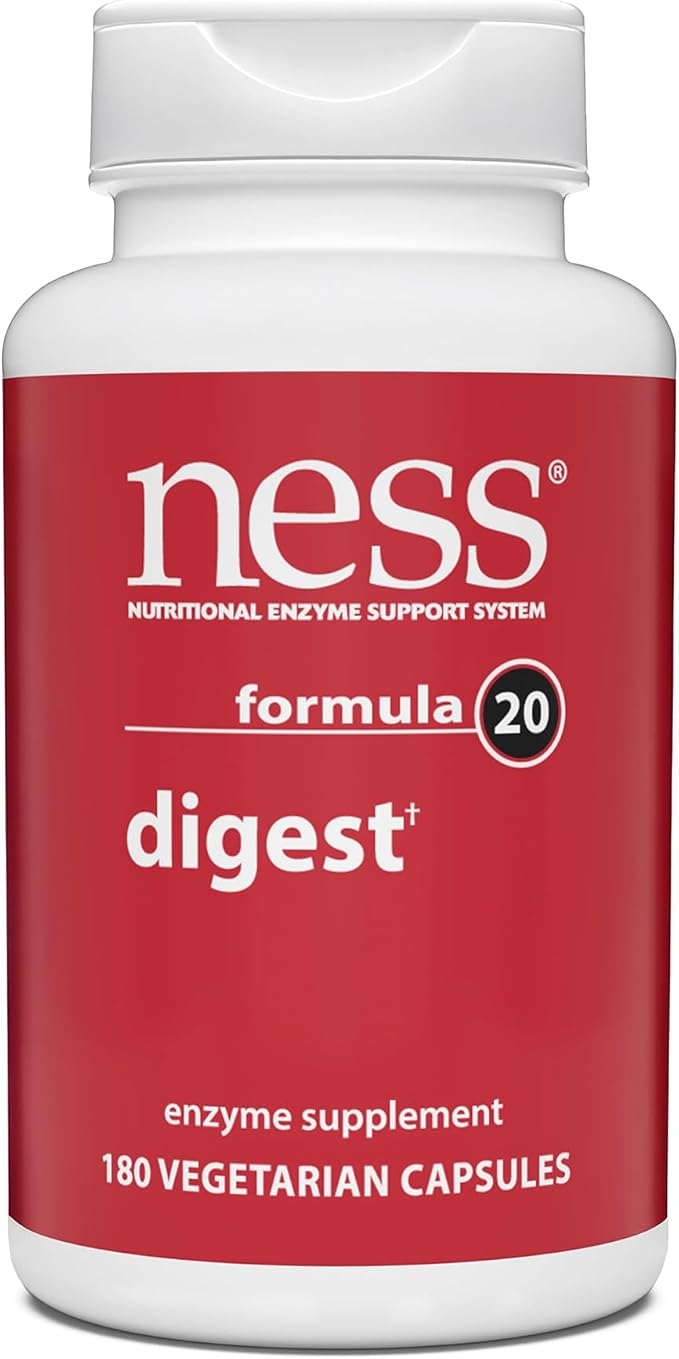 Ness® Digest | Multi-Enzyme Digestive Supplement | Supports Protein, Fat, Carbohydrate & Fiber Digestion | Broad-Spectrum Enzyme Blend | 180 Vegetarian Capsules