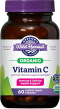 Oregon’s Wild Harvest Organic Vitamin C Capsules – 60 Vegan Capsules – Immune & Cellular Health Support with Amla Fruit & Red Marine Algae – USDA Organic, Non-GMO, Gluten Free