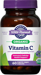 Oregon’s Wild Harvest Organic Vitamin C Capsules – 60 Vegan Capsules – Immune & Cellular Health Support with Amla Fruit & Red Marine Algae – USDA Organic, Non-GMO, Gluten Free