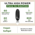 Liposomal CoQ10 800mg Ubiquinol Softgel, Max Absorption Ubiquinol Coenzyme Q10, Ubiquinol CoQ10 Supplement for Antioxidant, Heart Function & Energy Production, Pure CoQ10 800mg, 240 Vegan Softgels