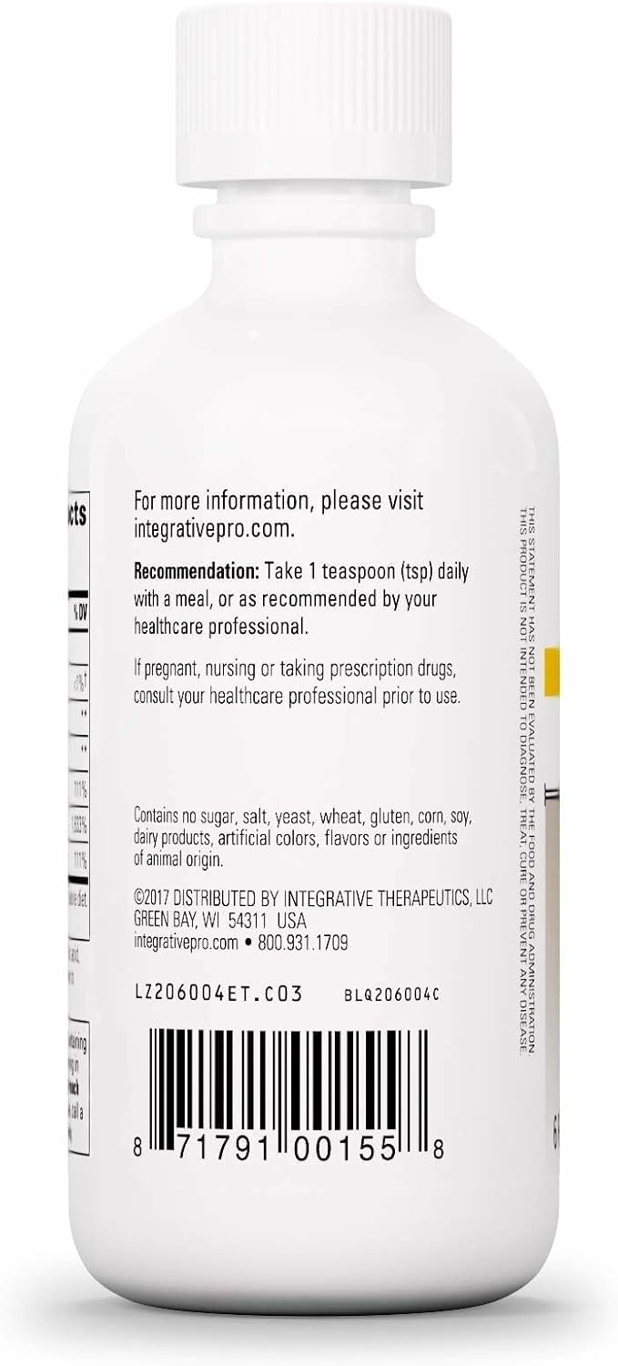 Integrative Therapeutics Liquid Iron - Energy Support Supplement* - with Vitamin B12 & Folate - Liquid Supplement for Convenience - Gluten & Dairy-Free - Apple Cinnamon Flavored, 6 fl oz (35 Servings)