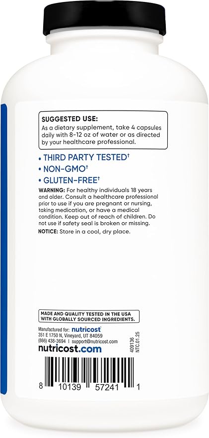 Nutricost Micronized Creatine Monohydrate 3,000mg 500 Capsules, 125 Servings, 750mg of Creatine Monohydrate Per Capsule (Pack of 2)