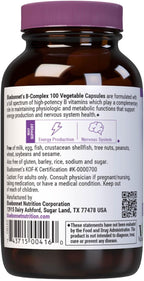 Bluebonnet Nutrition B Complex 100 Vegetable Capsules, Complete Full Spectrum, Vitamin B6, B12, Biotin, Folate, Vegan, Vegetarian, Gluten Free, Soy Free, Milk Free, Kosher, 50 Vegetable Capsules